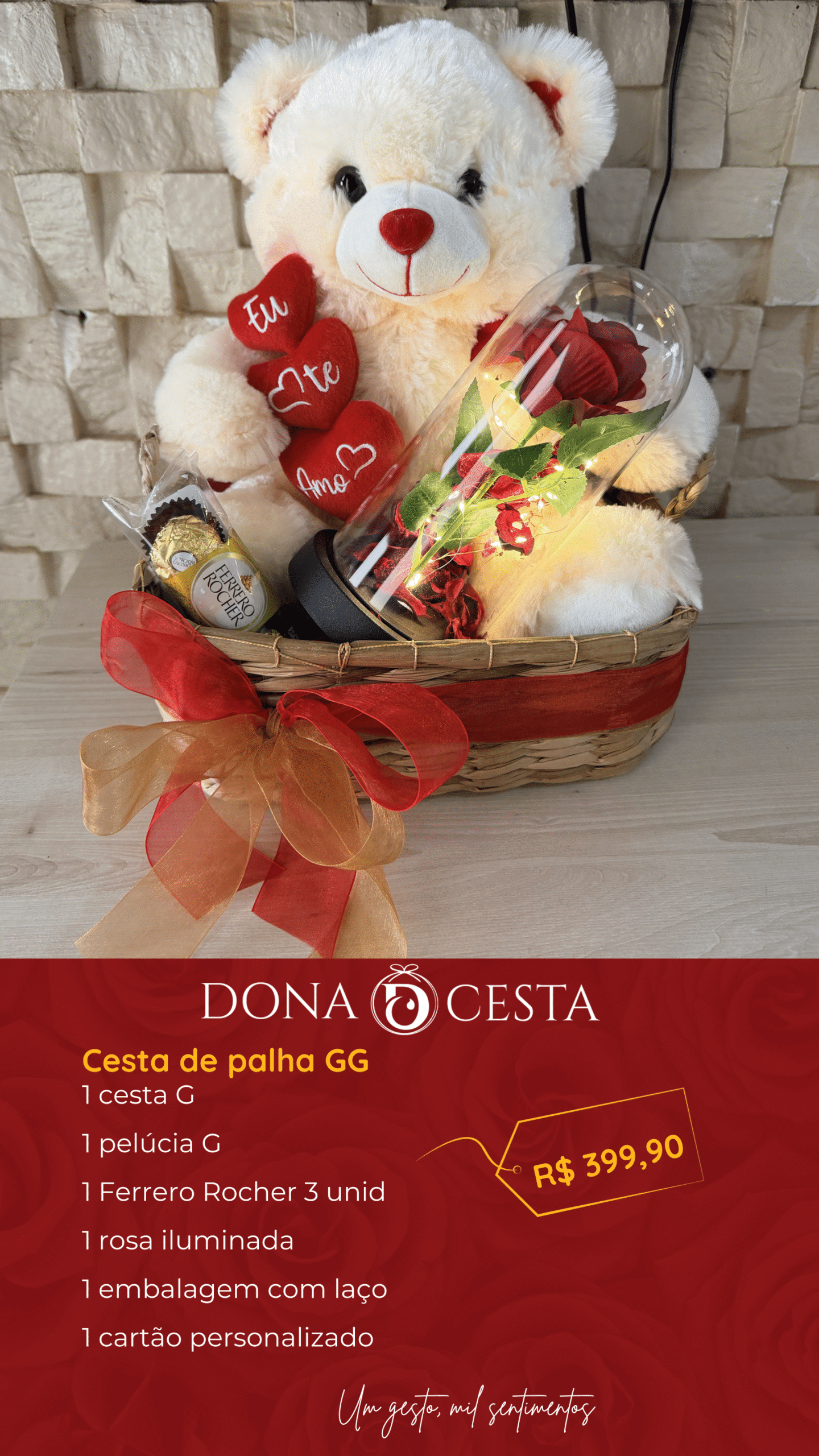 Cesta com Pelúcia Dona Cesta imagem 2