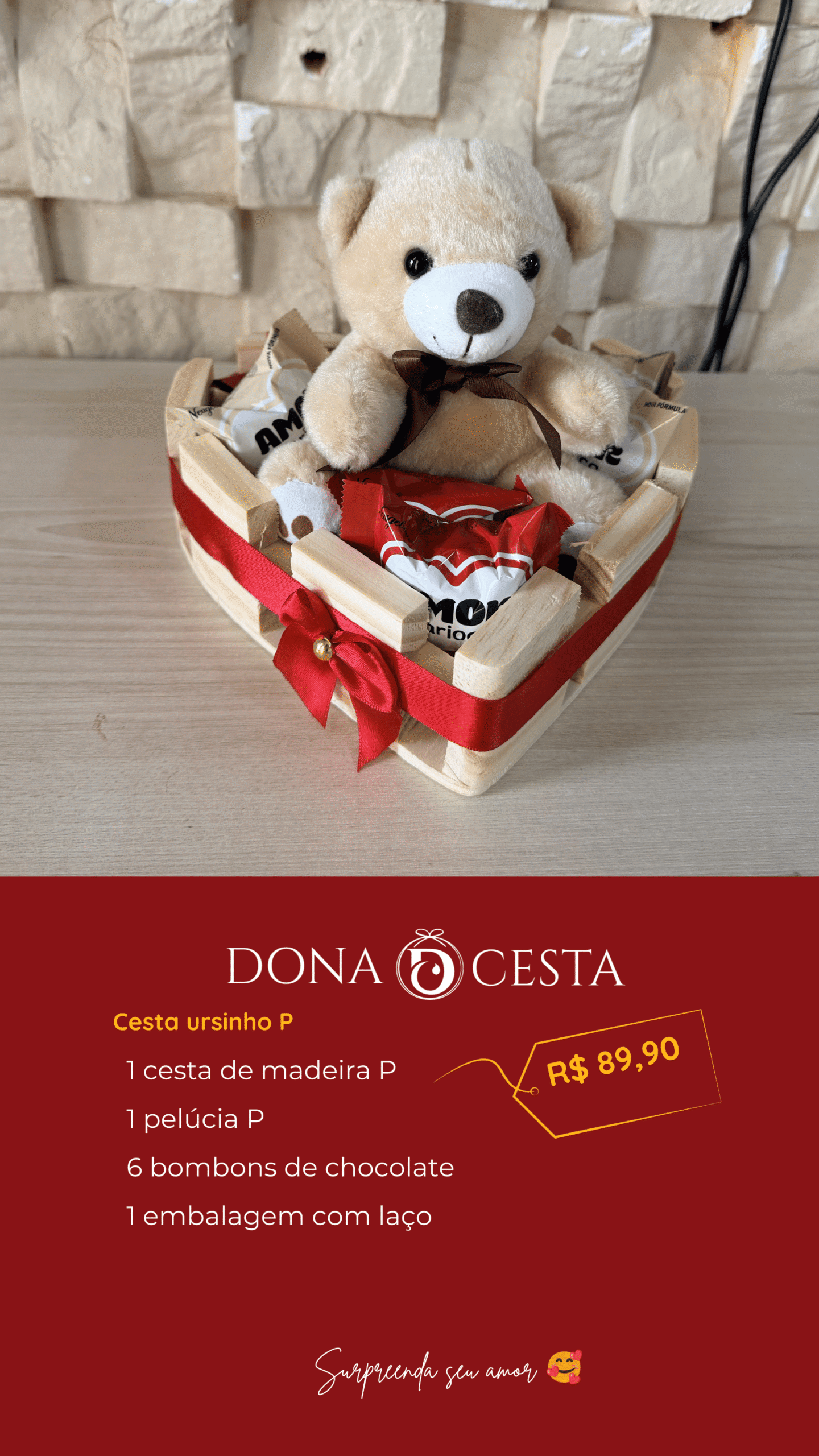 Cesta com Pelúcia Dona Cesta imagem 3