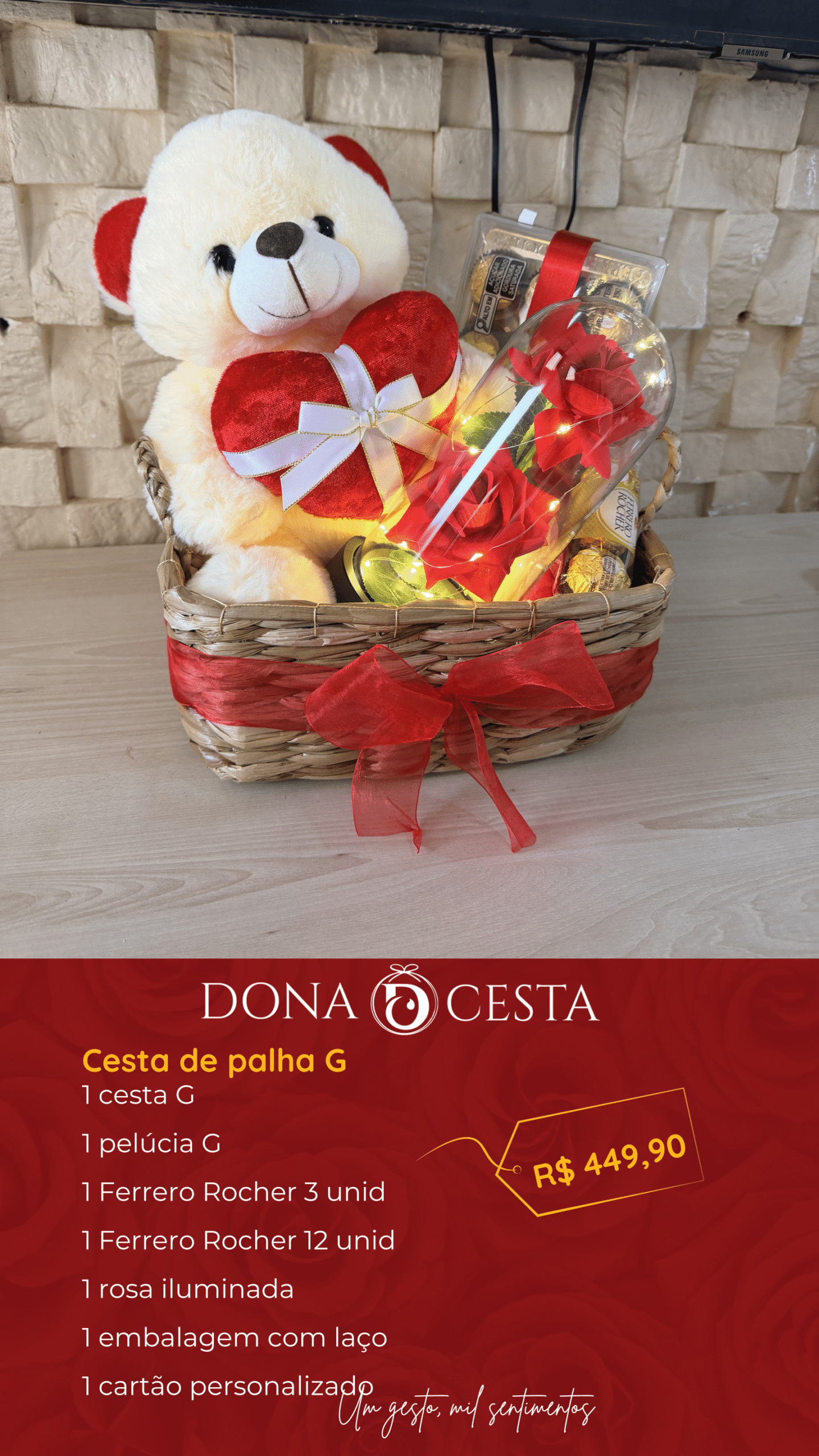 Cesta com Pelúcia Dona Cesta imagem 4