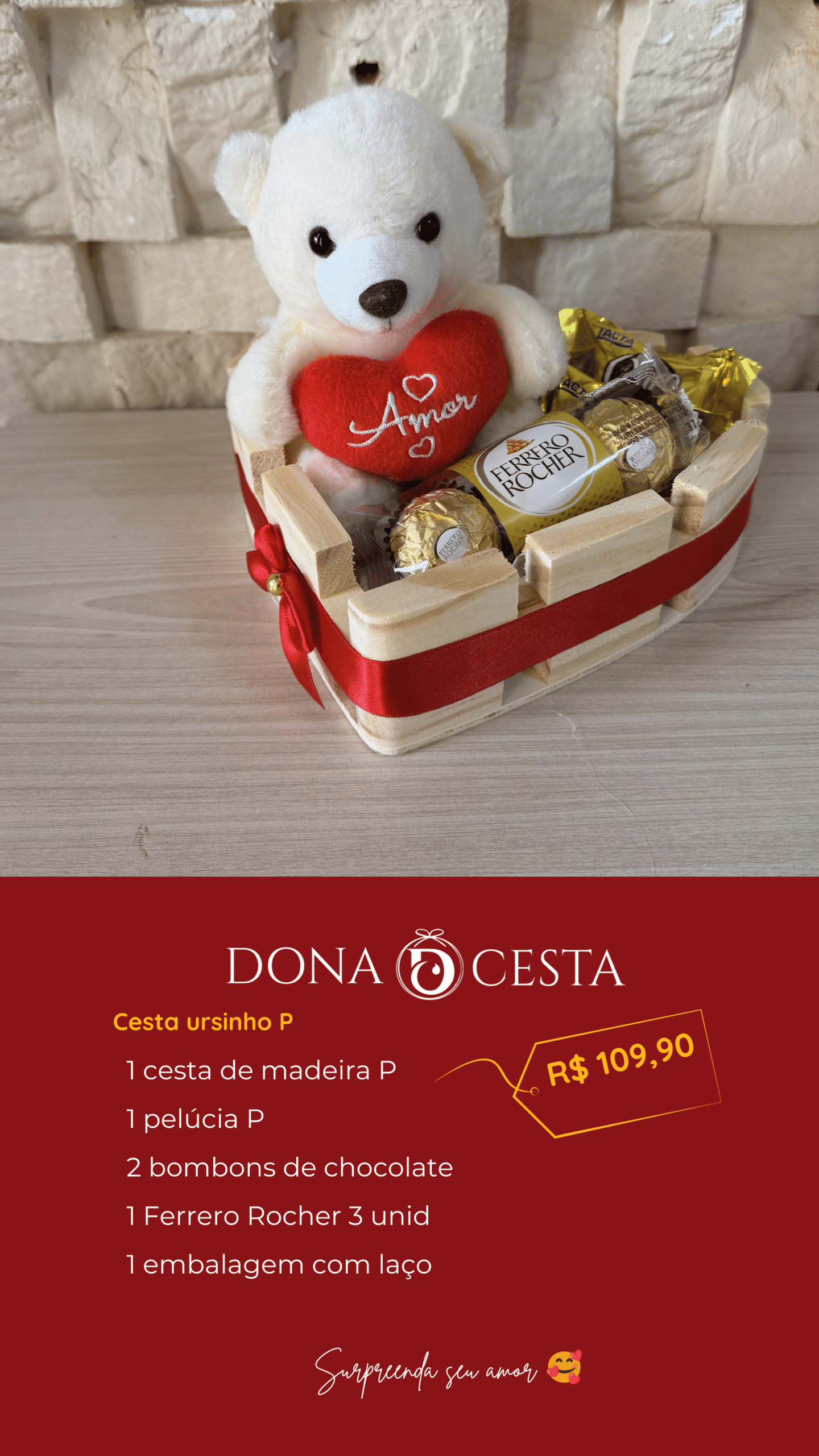 Cesta com Pelúcia Dona Cesta imagem 10