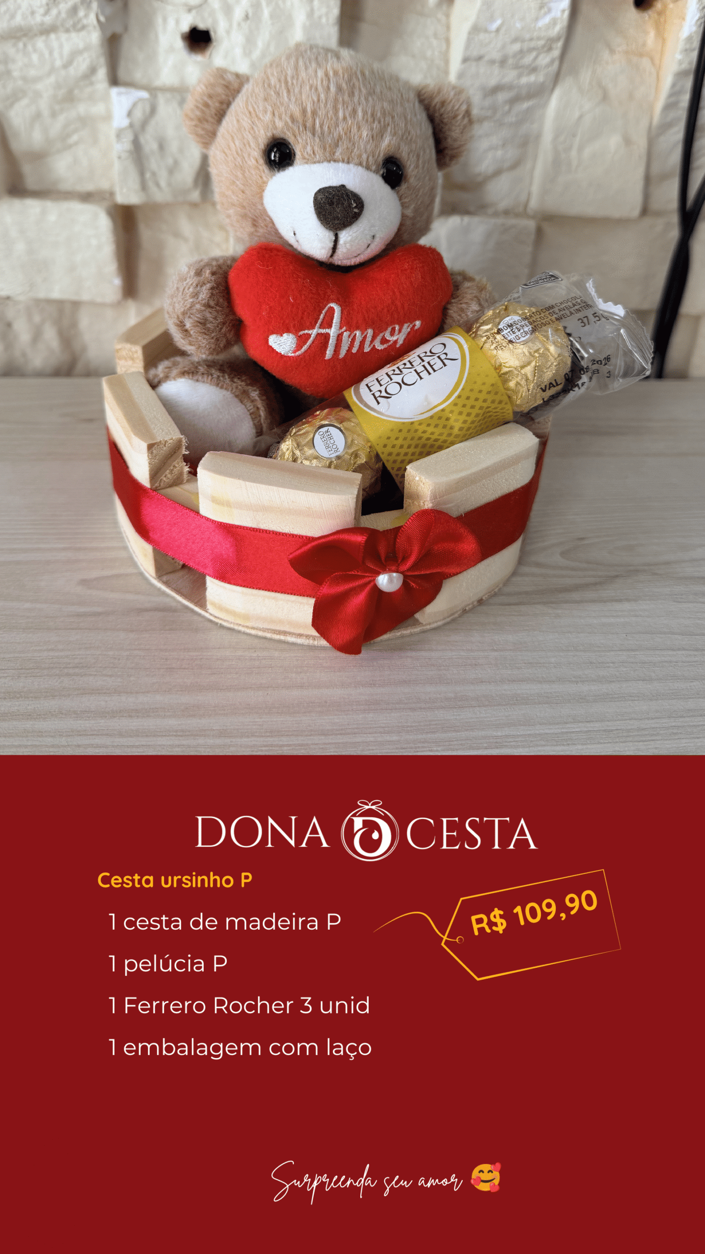 Cesta com Pelúcia Dona Cesta imagem 11